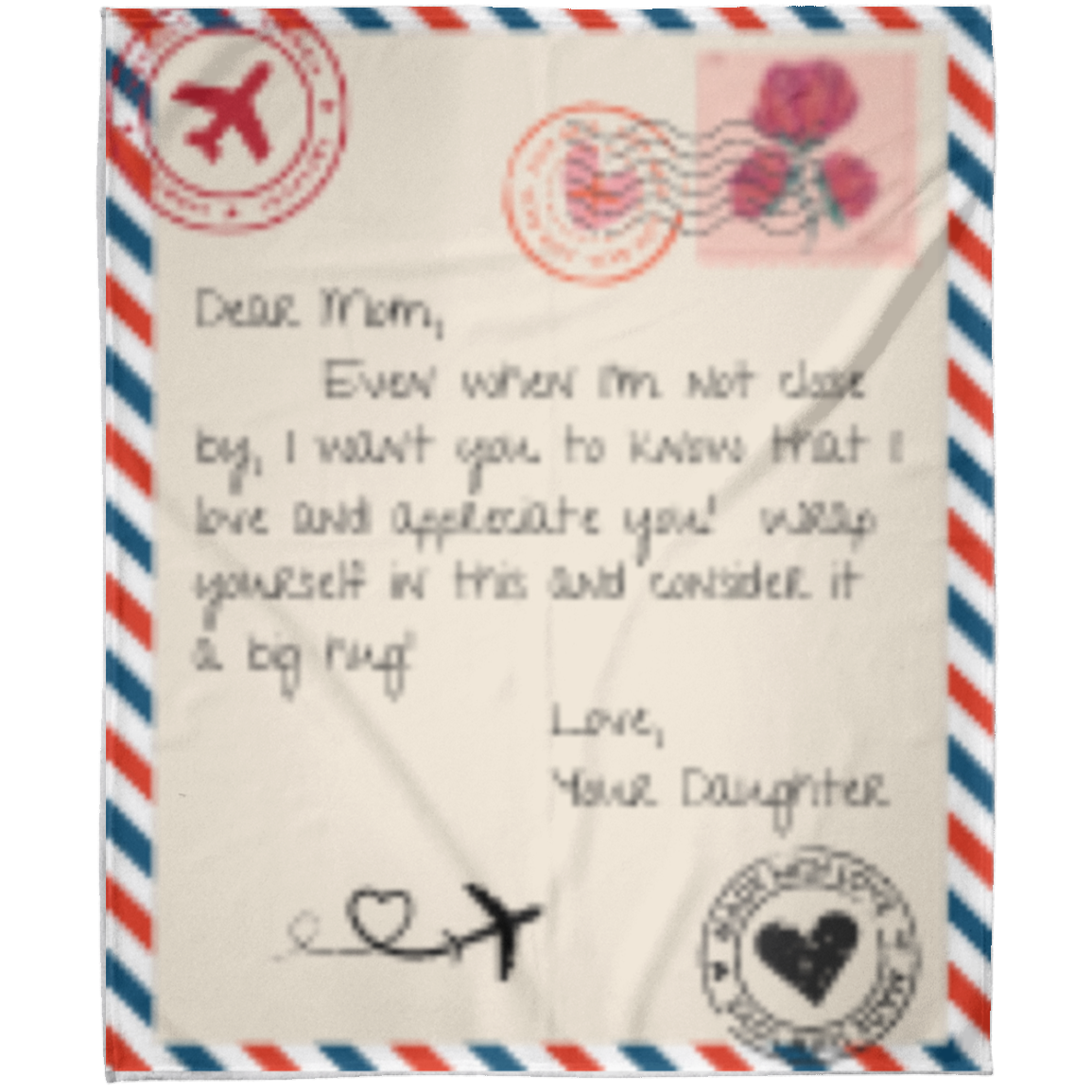 MOM LETTER BLANKET | FROM DAUGHTER | FLM Arctic Fleece Blanket 50x60